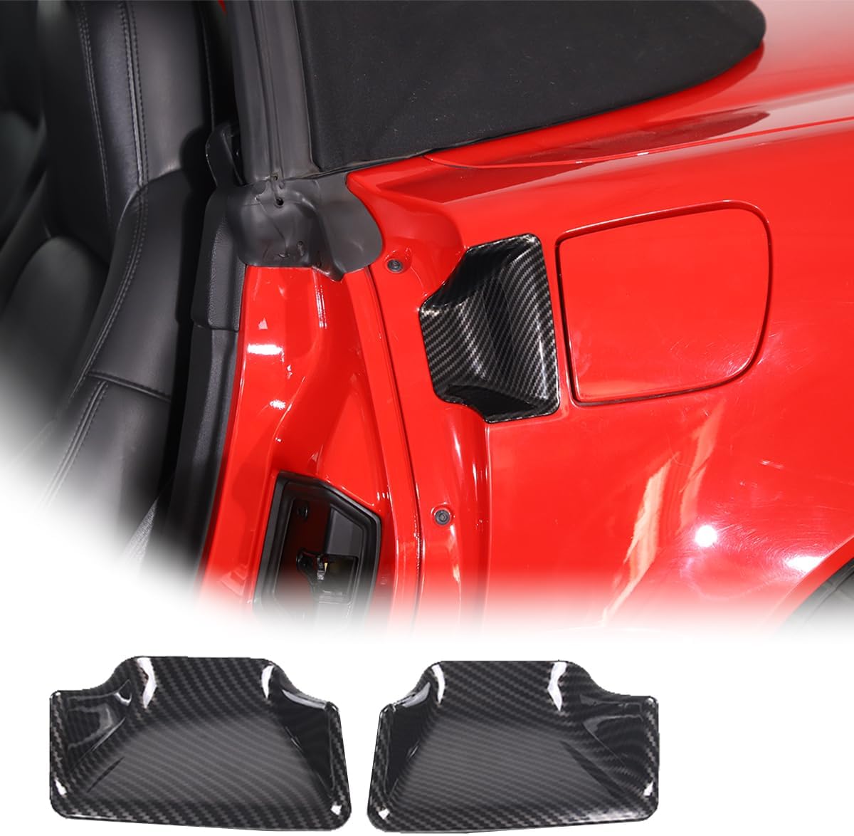 Accesorios para cubierta de aspecto de fibra de carbono, accesorios para manija de puerta de carrocería, moldura de cuenco para Chevrolet Corvette