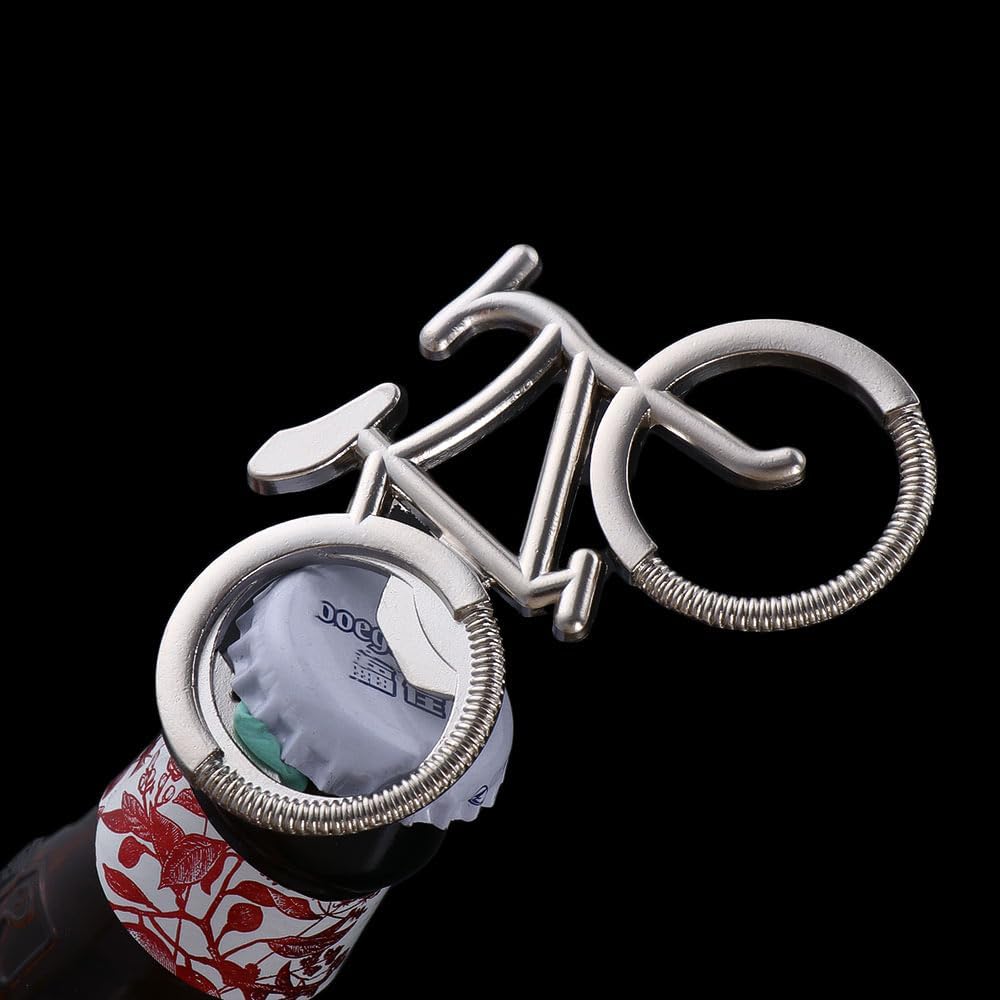 Abridor de botellas de cerveza de metal, abrebotellas de cerveza de vino para bicicleta, abridor de botellas en forma de bicicleta, lindo llavero