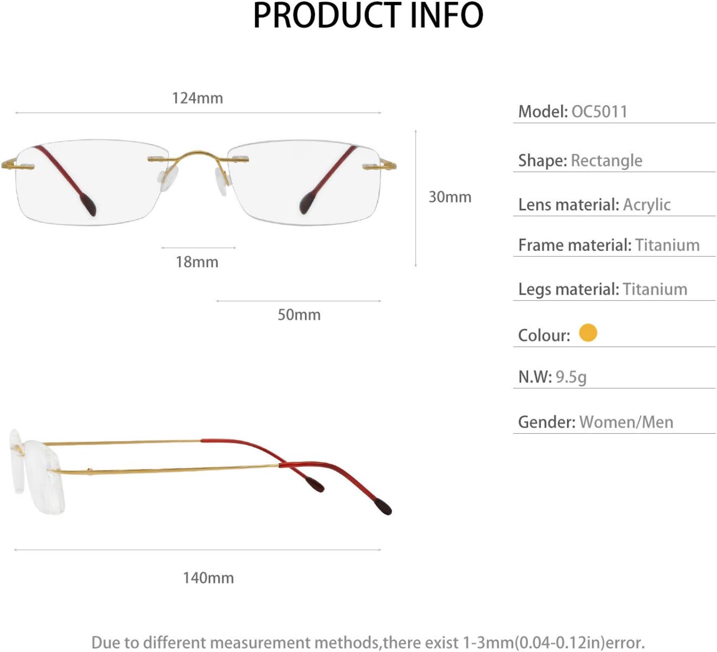 OCCI CHIARI Gafas de lectura 2.0 para hombre y mujer, lector sin marco, bisagra de resorte duradera 1.0 1.5 2.0 2.5 3.0 3.5 potencia 1.25 1.75 2.25