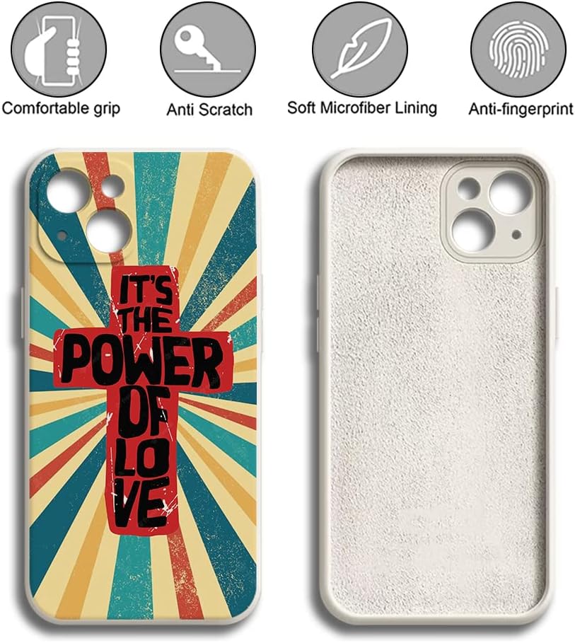 Funda compatible con iPhone 14 Plus, con cita cristiana de The Cross of Christian en fundas retro Sunburst para hombres, mujeres y adolescentes,