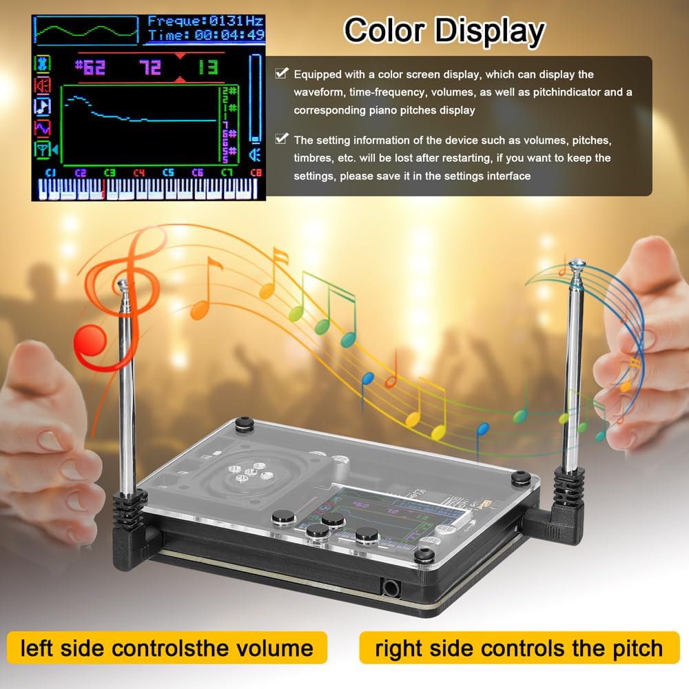 XIXIAN Interfaz de instrumentos musicales tipo C Theremin Módulo musical Vintage Instrumento electrónico ingenioso múltiples voces ajustables con