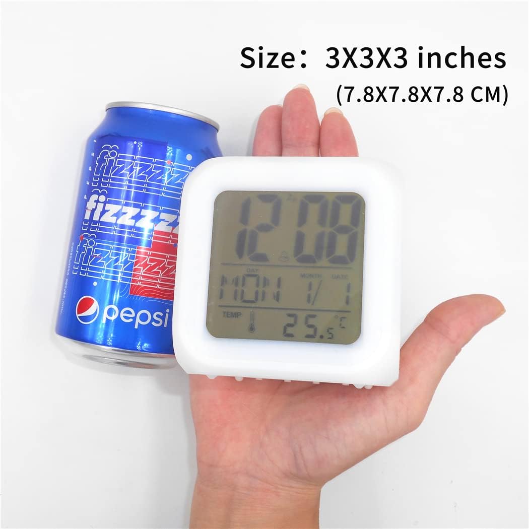 Bocaihua – Reloj despertador digital con luces LED, diseño de pájaros, pingüino, azul, para niños, adolescentes, adultos, hogar, oficina, decoración