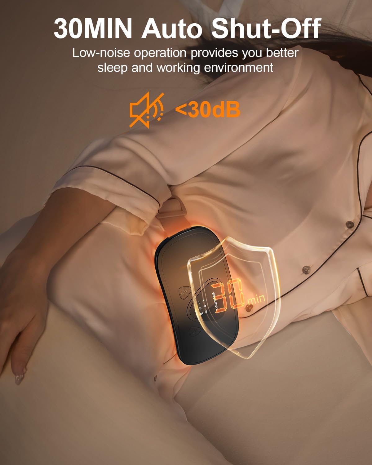 SWEETFULL Portable Heating Pad Cordless, Electric Menstrual Heating Pads with 3 Heat Levels and 3 Massage Modes, Waist Belt, 2000mAh Rechargeable,