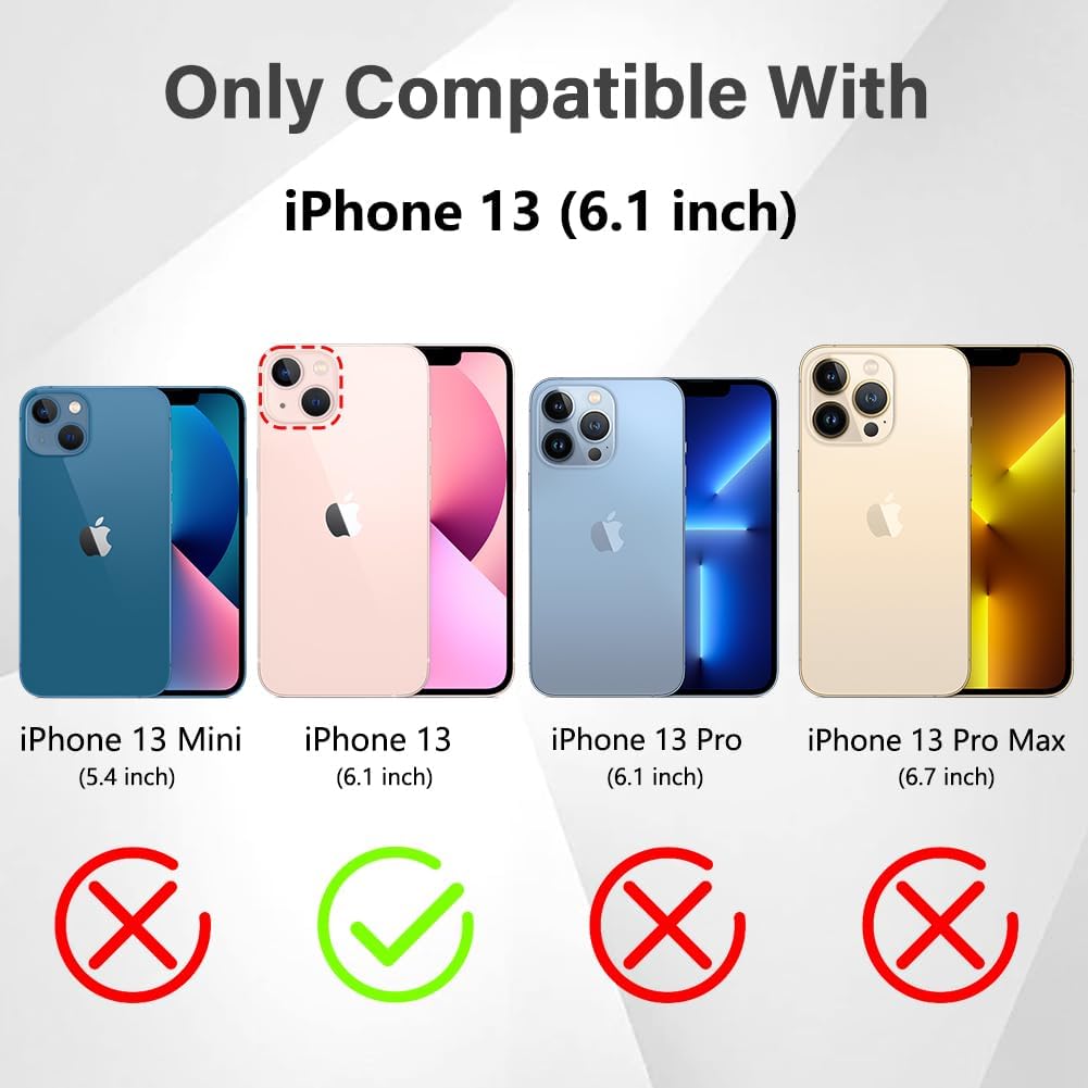 Fiyart Funda compatible con iPhone 13, compatible con MagSafe Love con protección de cámara chapada en corazón, purpurina magnética para mujeres y