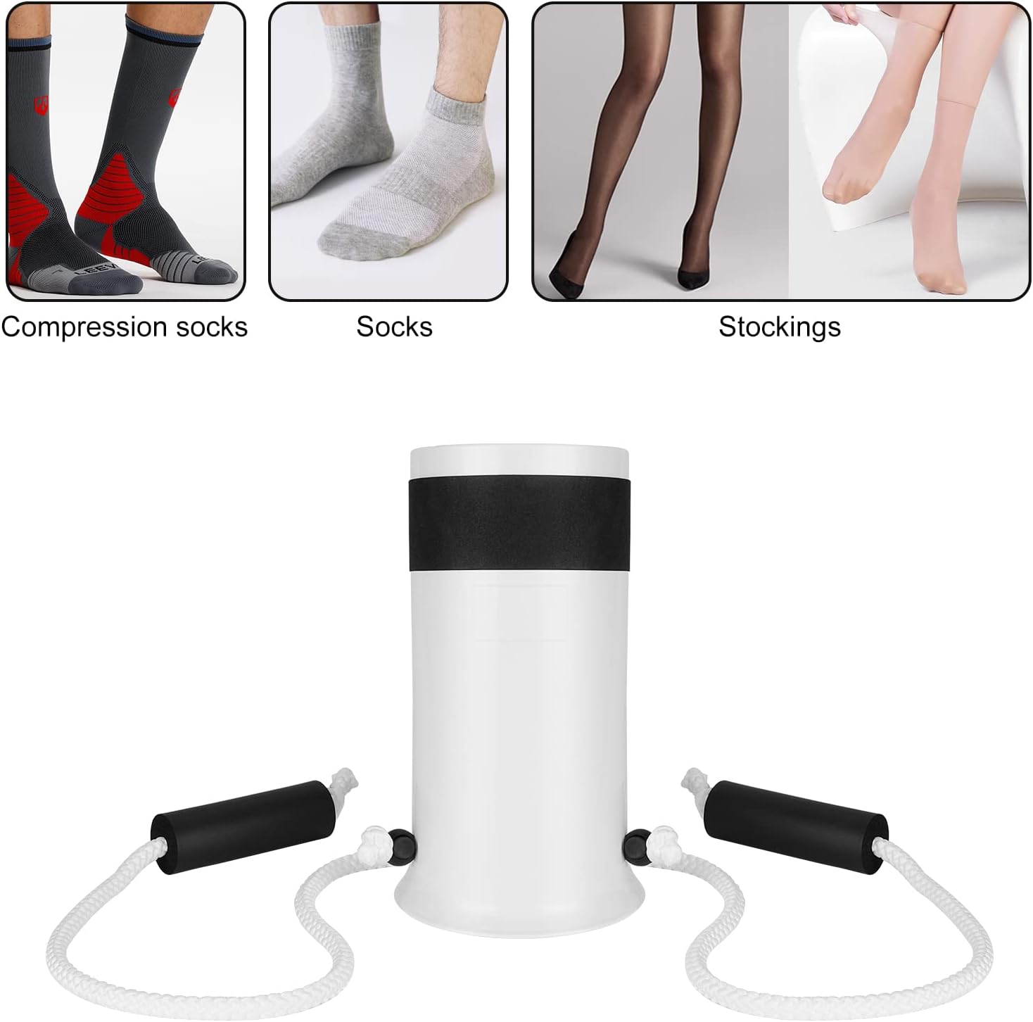 supregear Kit de ayuda de calcetines 4 en 1, kit de ayuda deslizante de calcetines ajustables, kit de ayuda para calcetines, removedor de calcetines