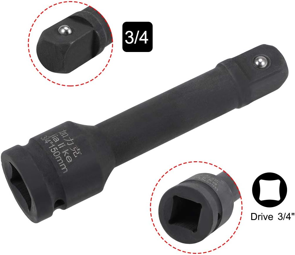 uxcell Barra de extensión de impacto de 34″ por 6″ para uso con llaves de impacto de aire, barras rompedoras, trinquetes, acero CR-MO