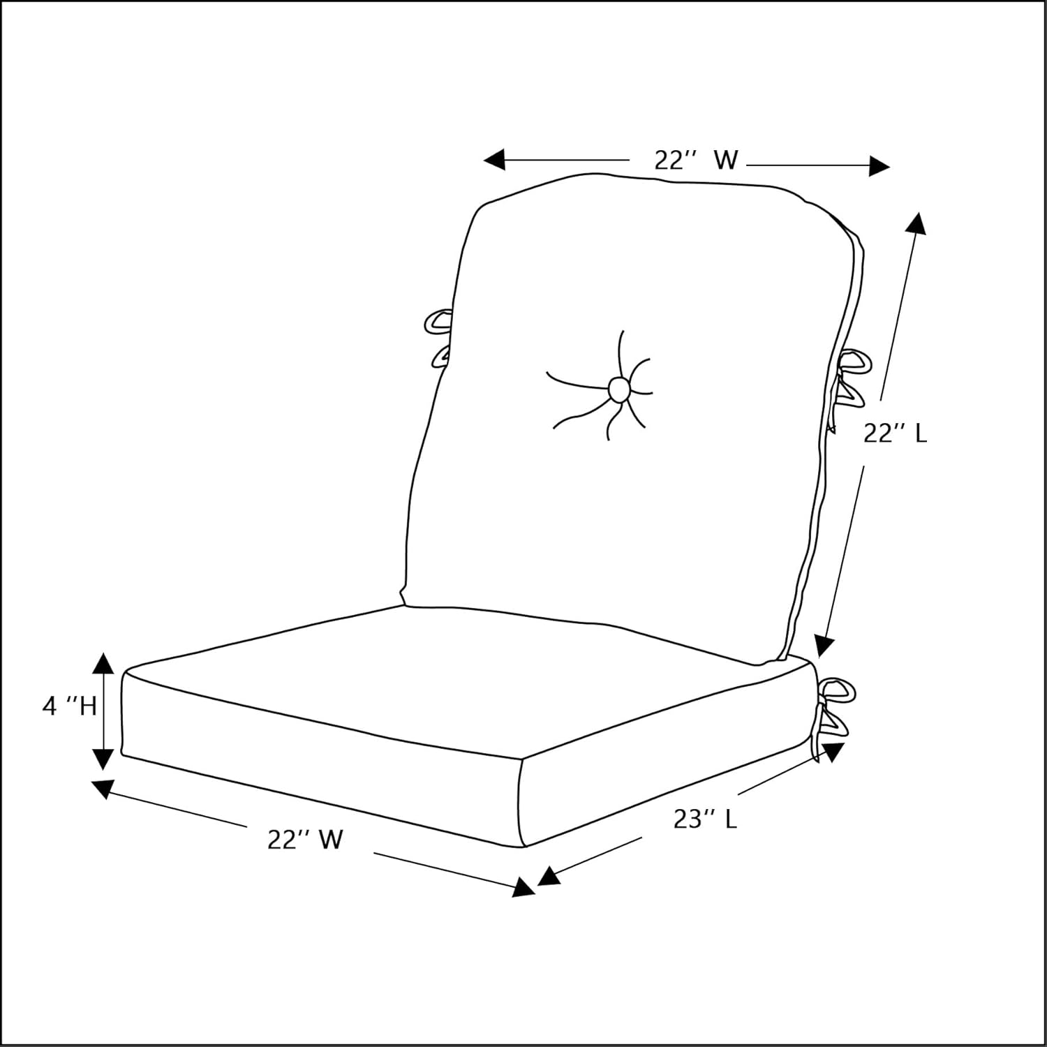 QILLOWAY Juego de cojines para sillas de exterior con cuerdas, cojines de repuesto para muebles de patio (platagris)
