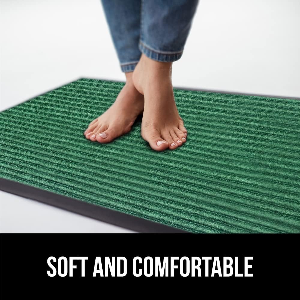 Gorilla Grip – Tapete afelpado original de goma con perfil bajo, paquete de dos, resistente, duradero, impermeable y fácil de limpiar para interior