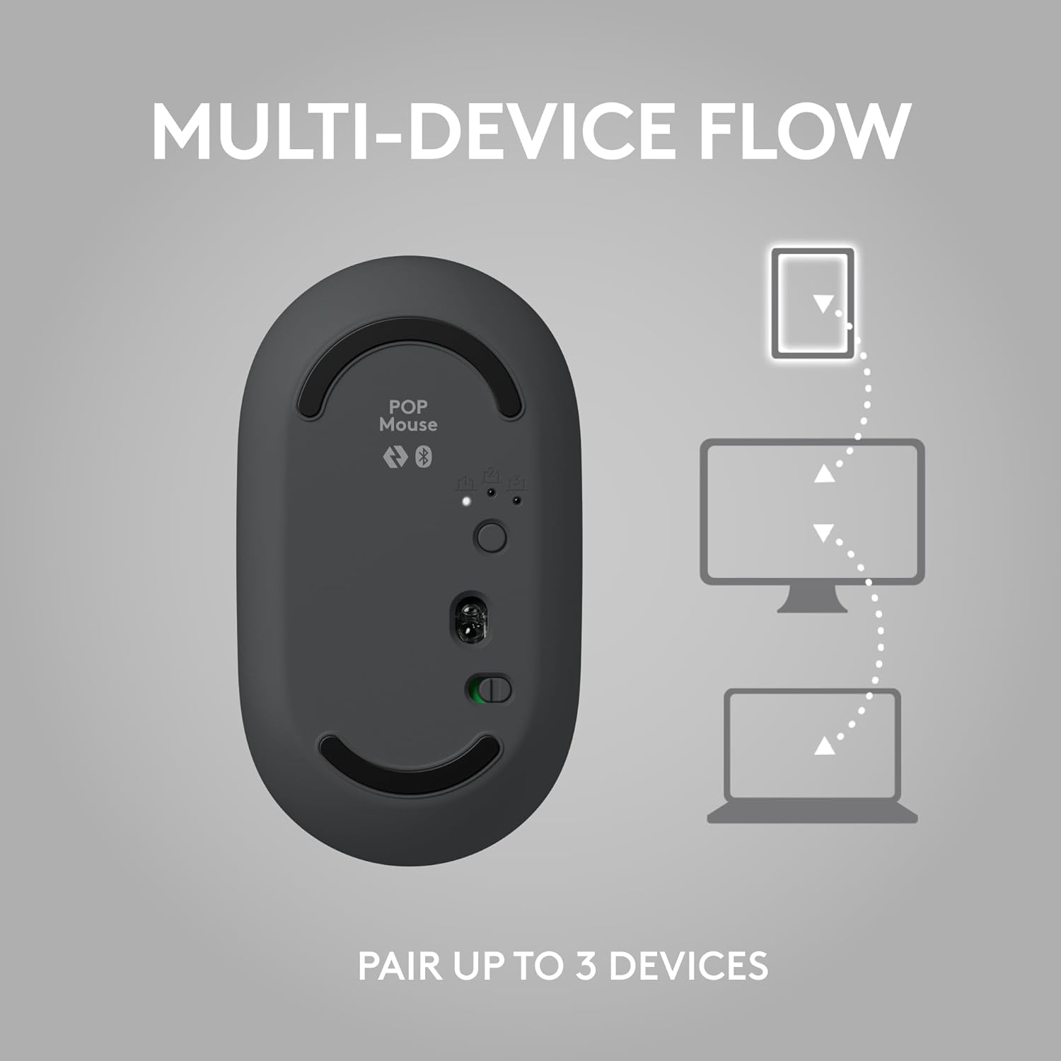 Logitech Ratón POP inalámbrico con emojis personalizables, tecnología SilentTouch, desplazamiento de precisiónvelocidad, diseño compacto, Bluetooth,