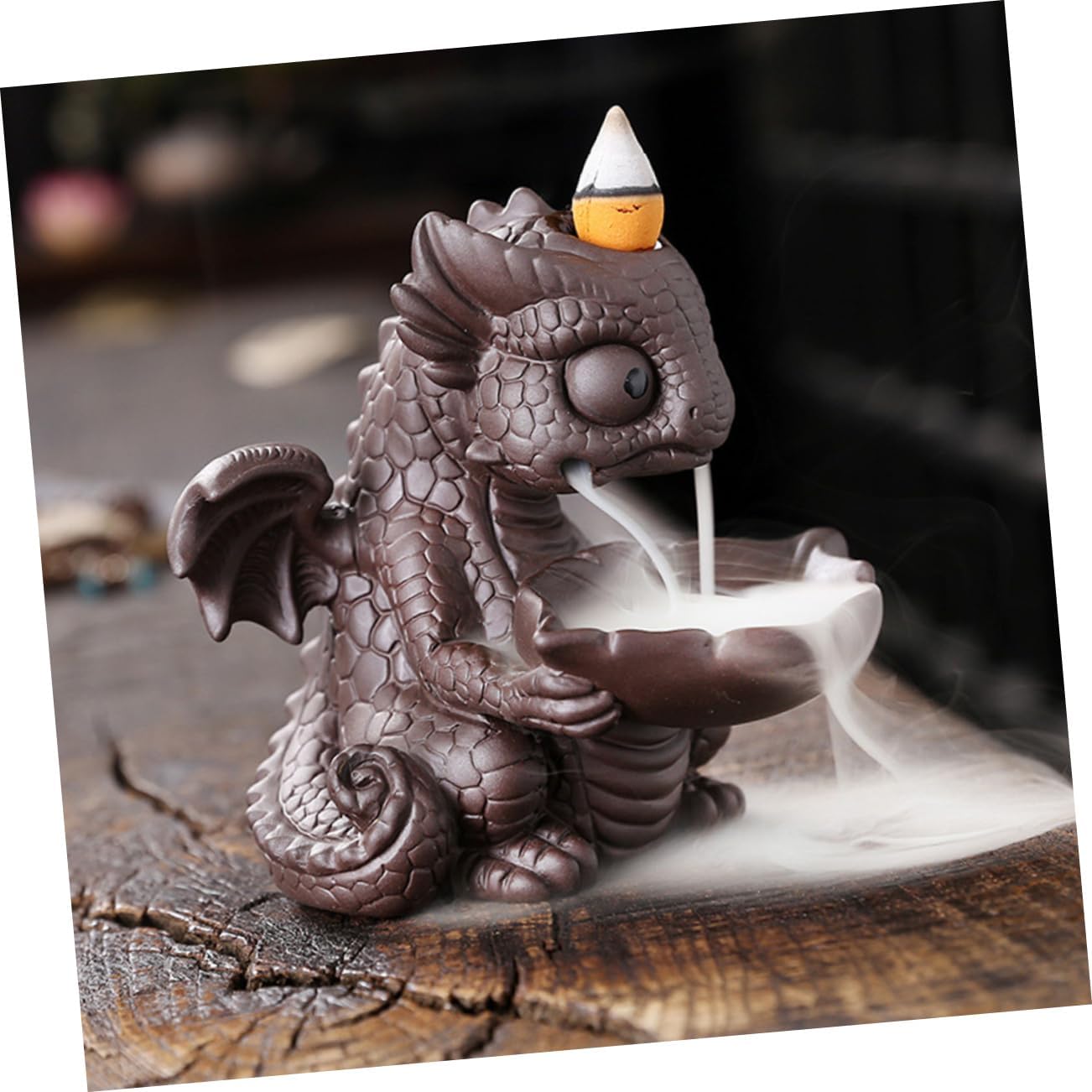 Quemador de incienso de dinosaurio, cascada de mesa, decoración de escritorio, decoración del hogar, soporte de incienso de reflujo, cascada de