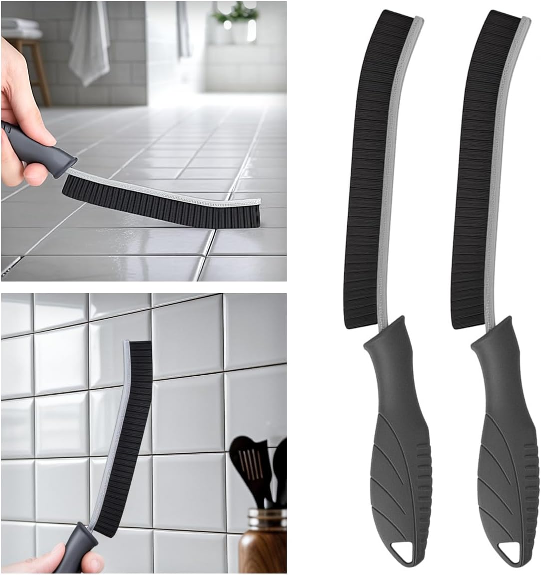 Tile and Grout Brush, Sturdy Crevice Cleaning Brush, Grout Brush with Long Handle, Easy Use Tile Scrub Brush, Cleaning Tool for Household Use, Tile,