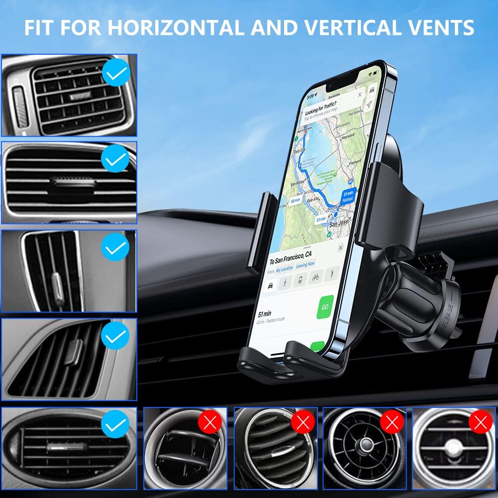 Miracase Soporte universal para teléfono para automóvil, soporte de teléfono para ventilación de aire, compatible con iPhone 14 Series14 Pro Max13