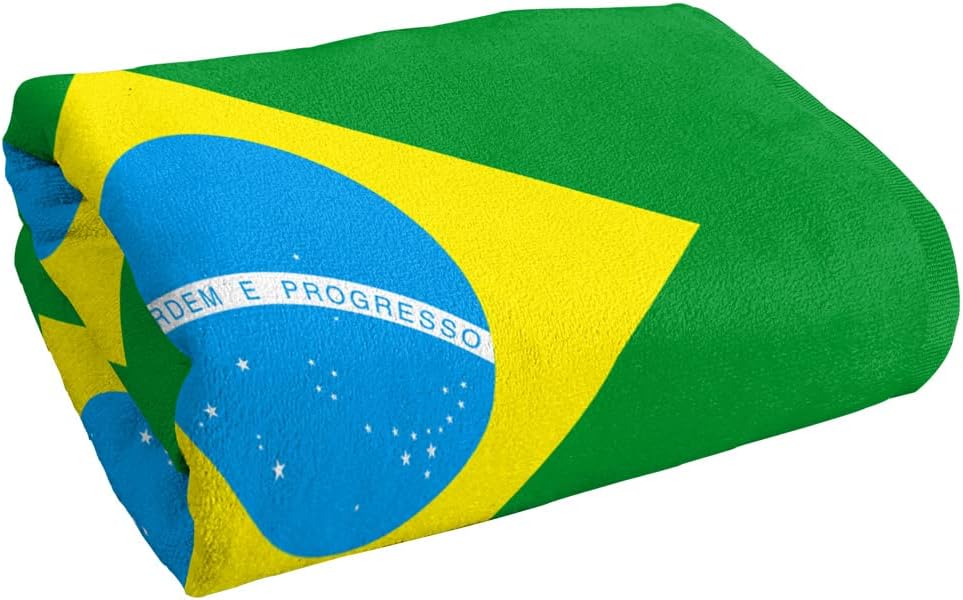 LOGOVISION Toalla de playa con bandera de Brasil, toalla de playa de 30 x 60 pulgadas