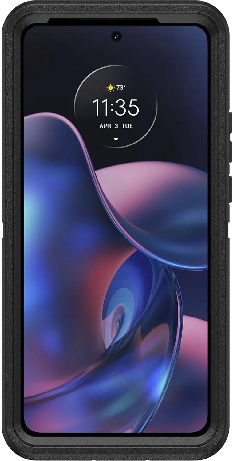 OtterBox Motorola Edge (2022 – Only) – Funda de la serie Defender – Negro – Resistente y duradera – con protección de puerto – Solo funda –