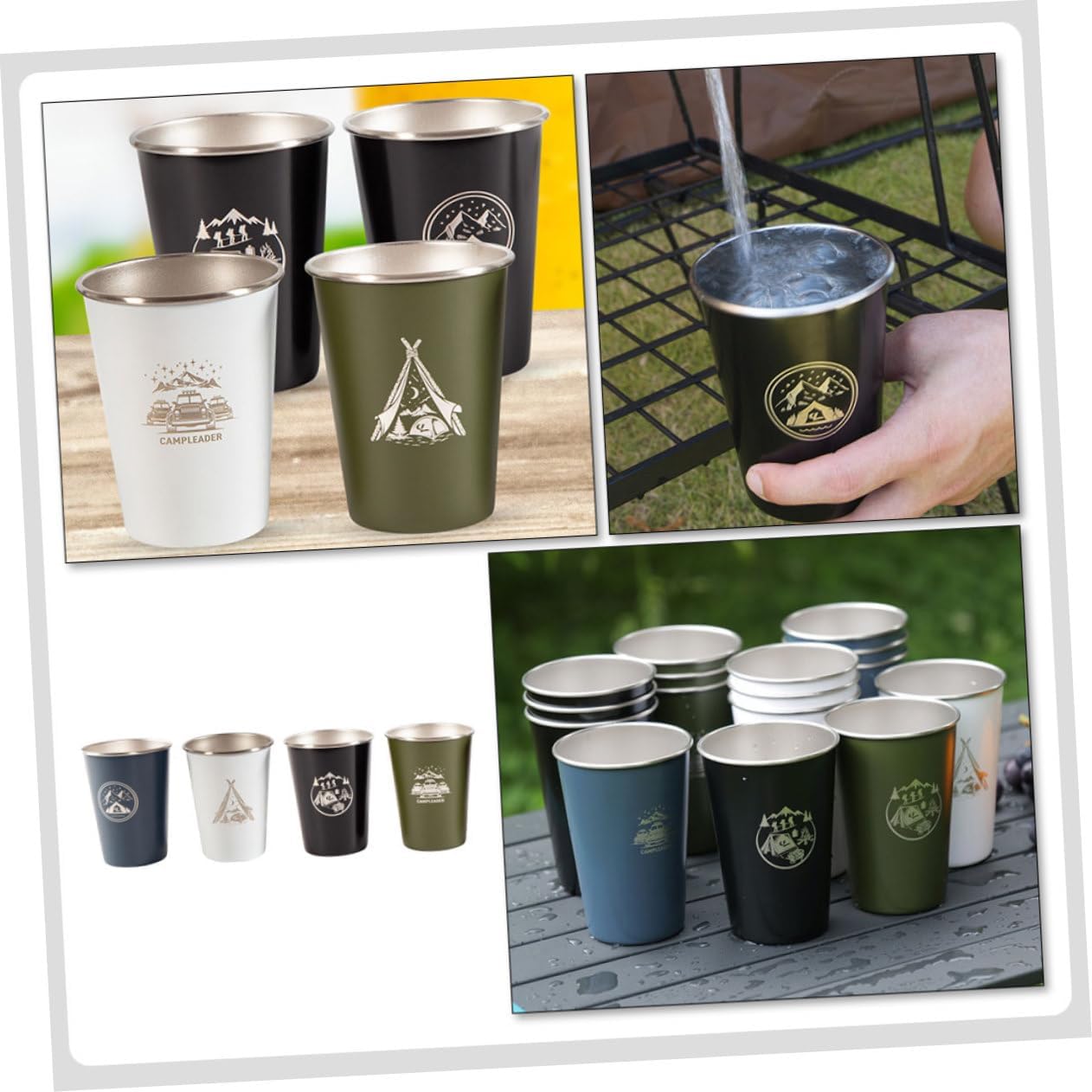 1 Set Outdoor Camping Cup Metal Tumblers Coffee Travel Mug Stainless Steel Mug Metal Shot Glasses Insulated Mug Tall Shot Glasses Camping Mug