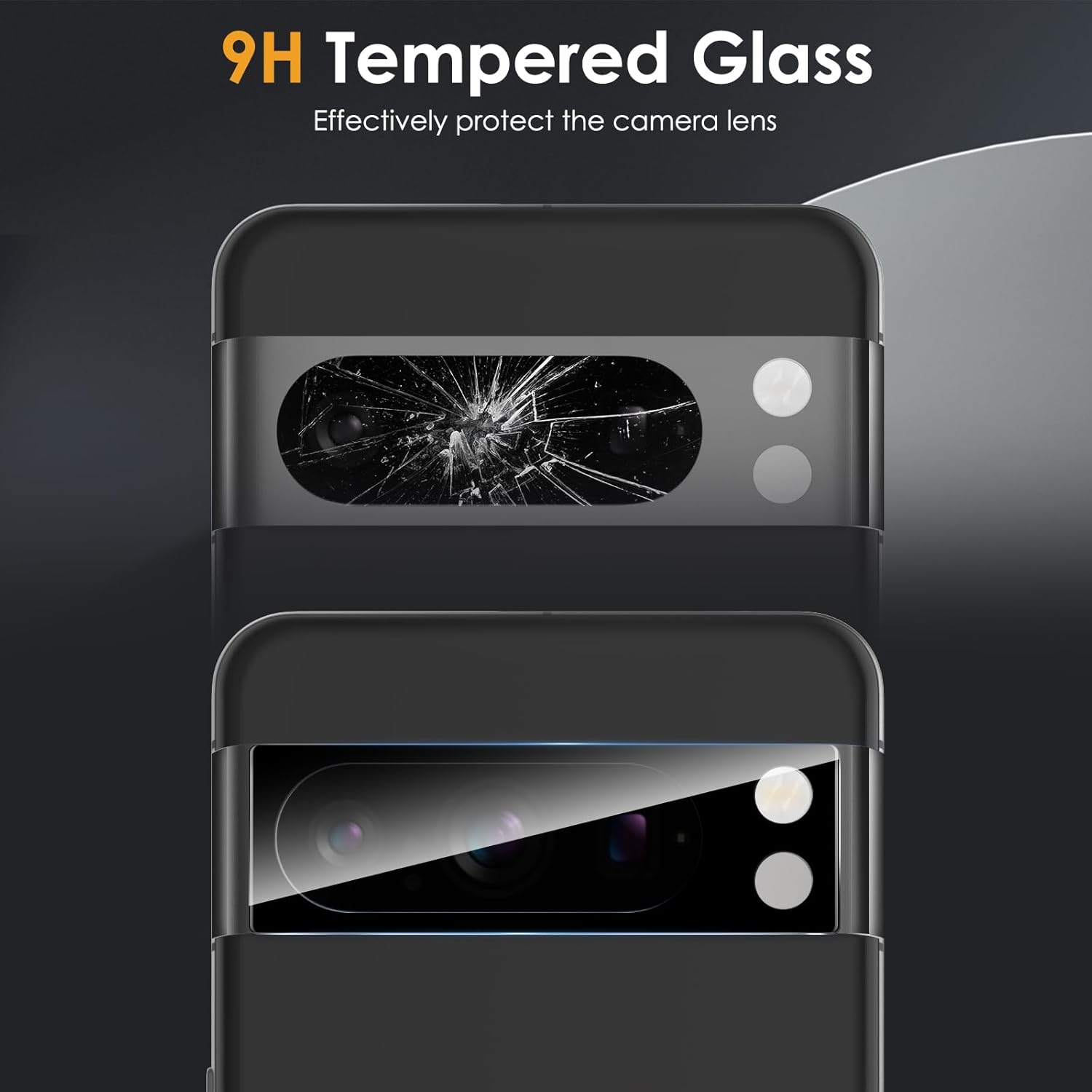 Paquete de 2+2 para Google Pixel 8 Pro Protector de pantalla de privacidad y protector de lente de cámara, vidrio templado 9H, antiespía, arañazos