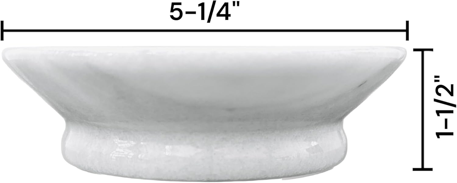 Hapton House Jabonera de mármol natural blanco, hecho a mano, mármol sólido auténtico, soporte para jabón, plato decorativo, plato de joyería,