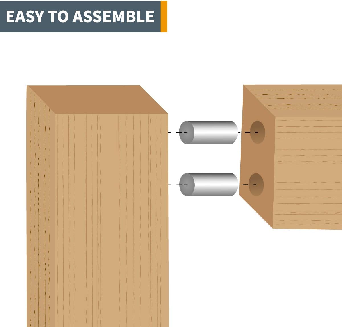 POWERTEC 71475-P2 – Pasadores de acero endurecido de 14 pulgadas x 1-12 pulgadas, tratados térmicamente y con forma precisa para una alineación
