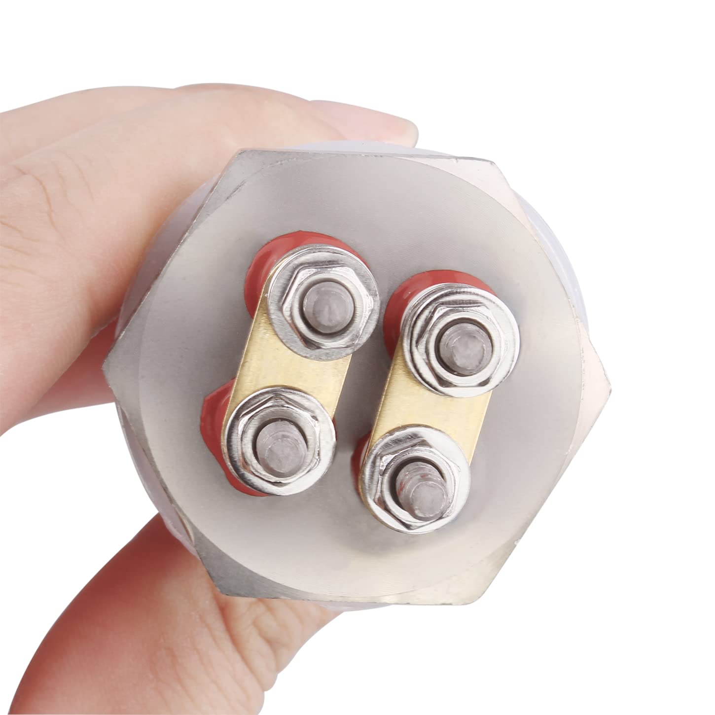 DERNORD Calentador de inmersión de 12V 400W Elemento calentador de agua sumergible Elemento de calefacción de acero inoxidable con ajuste NPSM de 1