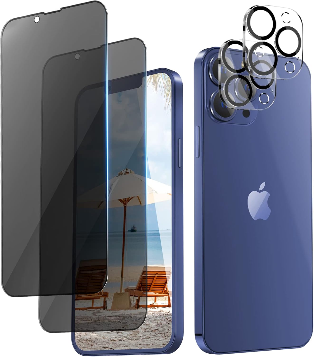 ORIbox Protector de pantalla de vidrio templado antiarañazos para iPhone 13 Pro Max, 2 paquetes de protectores de pantalla de vidrio templado