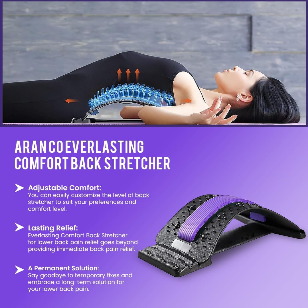Aran co Everlasting Comfort – Estirador de espalda para aliviar el dolor de espalda baja, descompresión de columna vertebral y espalda con