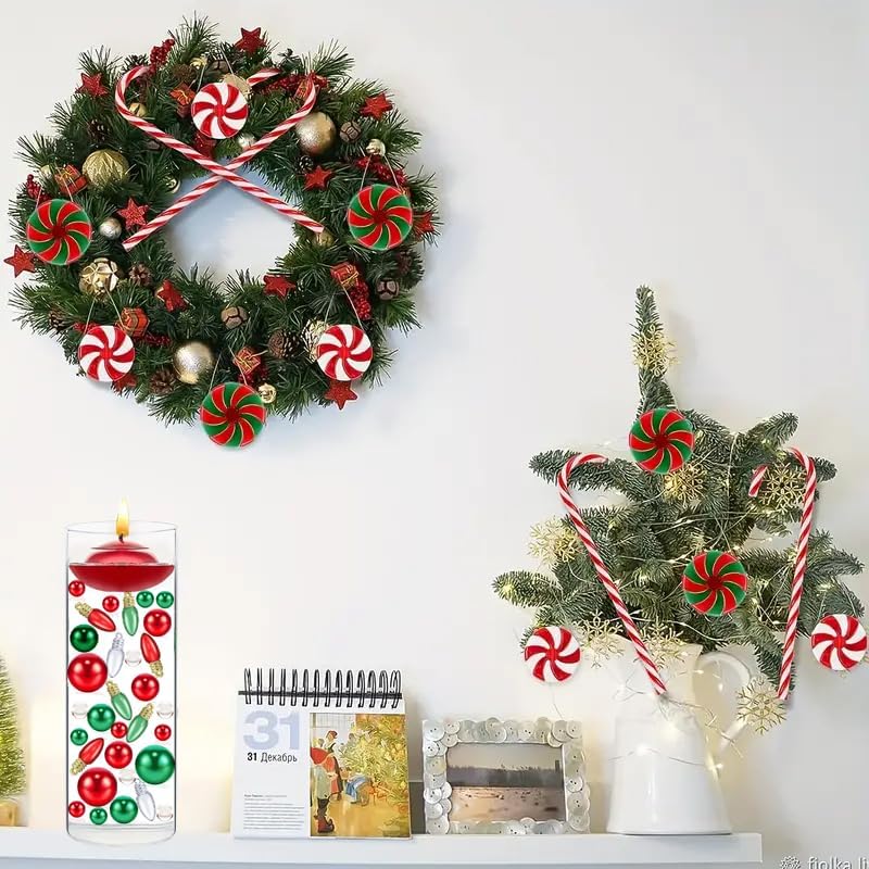 10126 piezas de decoración de jarrones de Navidad para velas flotantes, perlas de imitación, guirnalda de perlas para jarrones, centro de mesa de