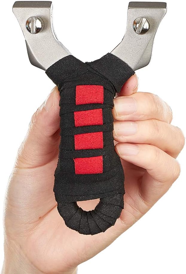 TOPARCHERY Juego profesional de tirachinas de acero inoxidable con clip de resorte cohete de muñeca para caza con bandas planas de repuesto