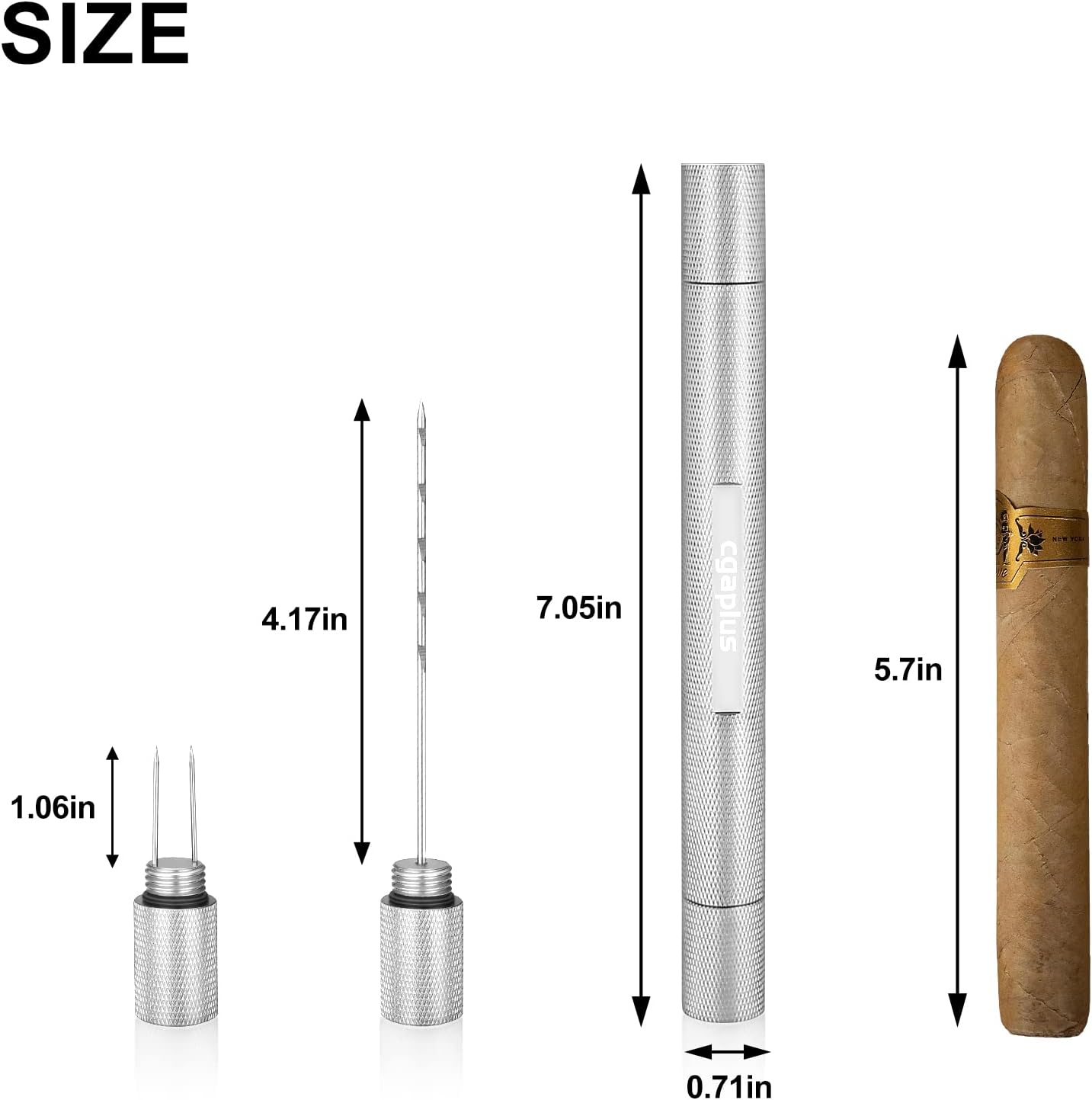Potenciador de cigarrillos de acero inoxidable con aguja de cigarros portátil para los amantes de los puros
