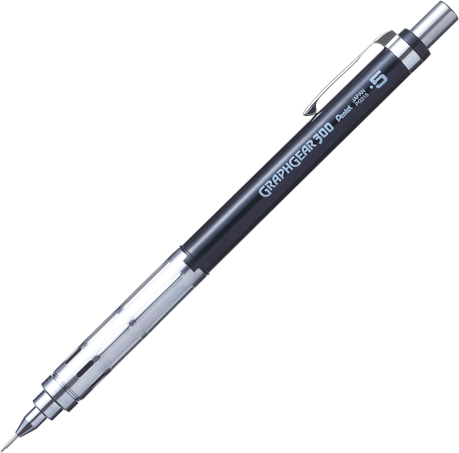 Pentel GraphGear 300 – Portaminas, caja de 12 lápices, color negro (0.020 in)