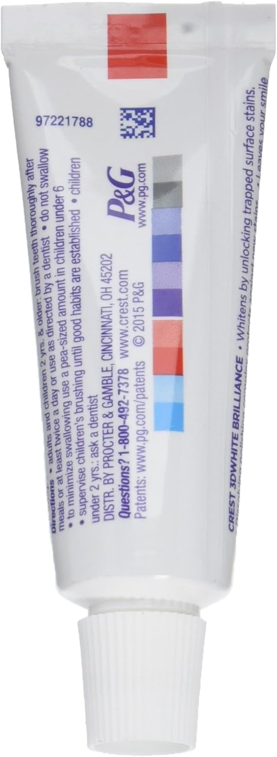 Crest 3D White Brilliance Advanced Whitening Technology Plus Pasta de dientes avanzada para protección contra manchas, menta vibrante, 0.85 onzas