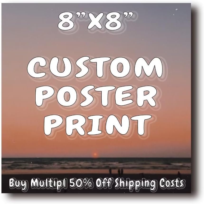 Póster personalizado con impresión fotográfica, regalo personalizado, decoración de pared para el hogar, dormitorio, 8 x 8 pulgadas