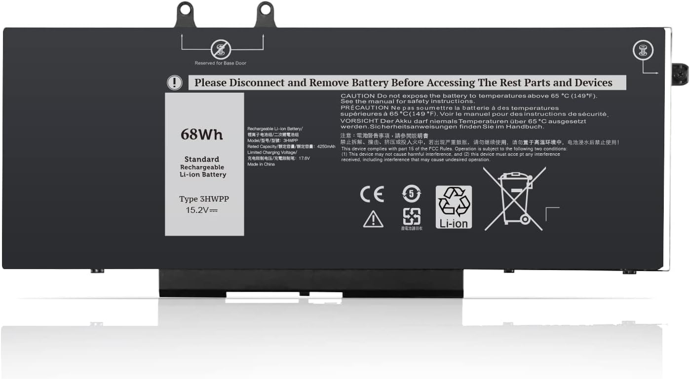 Amanda 3HWPP – Batería para laptop compatible con Dell Latitude 5401 5410 5411 5501 5510 5511, Precision 3541 3551 Inspiron 17 75007506 2 en 1 serie
