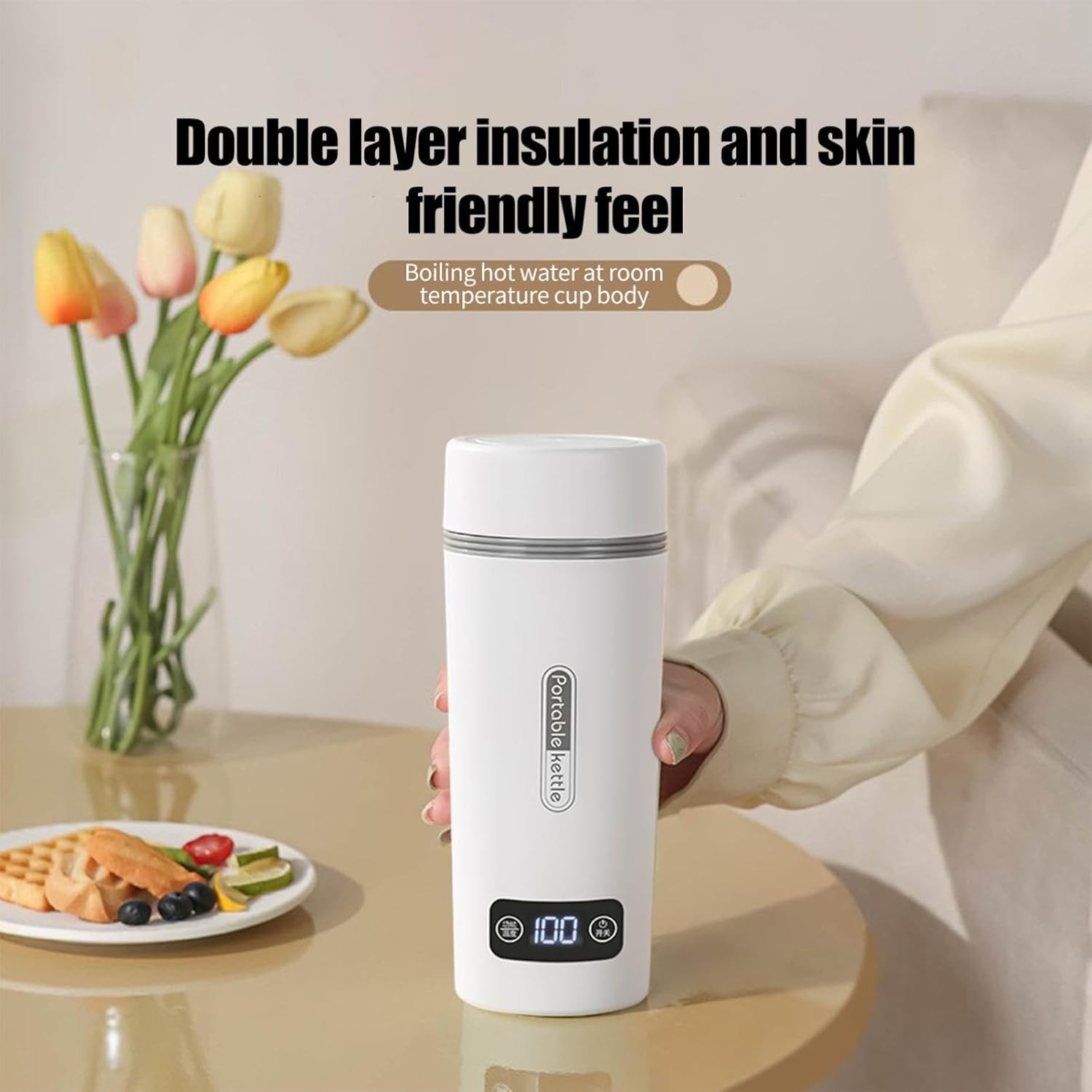 Hervidores eléctricos portátiles para agua hirviendo, hervidor eléctrico de viaje, pequeño, hervidor de té, hervidor de agua, calentador de agua de