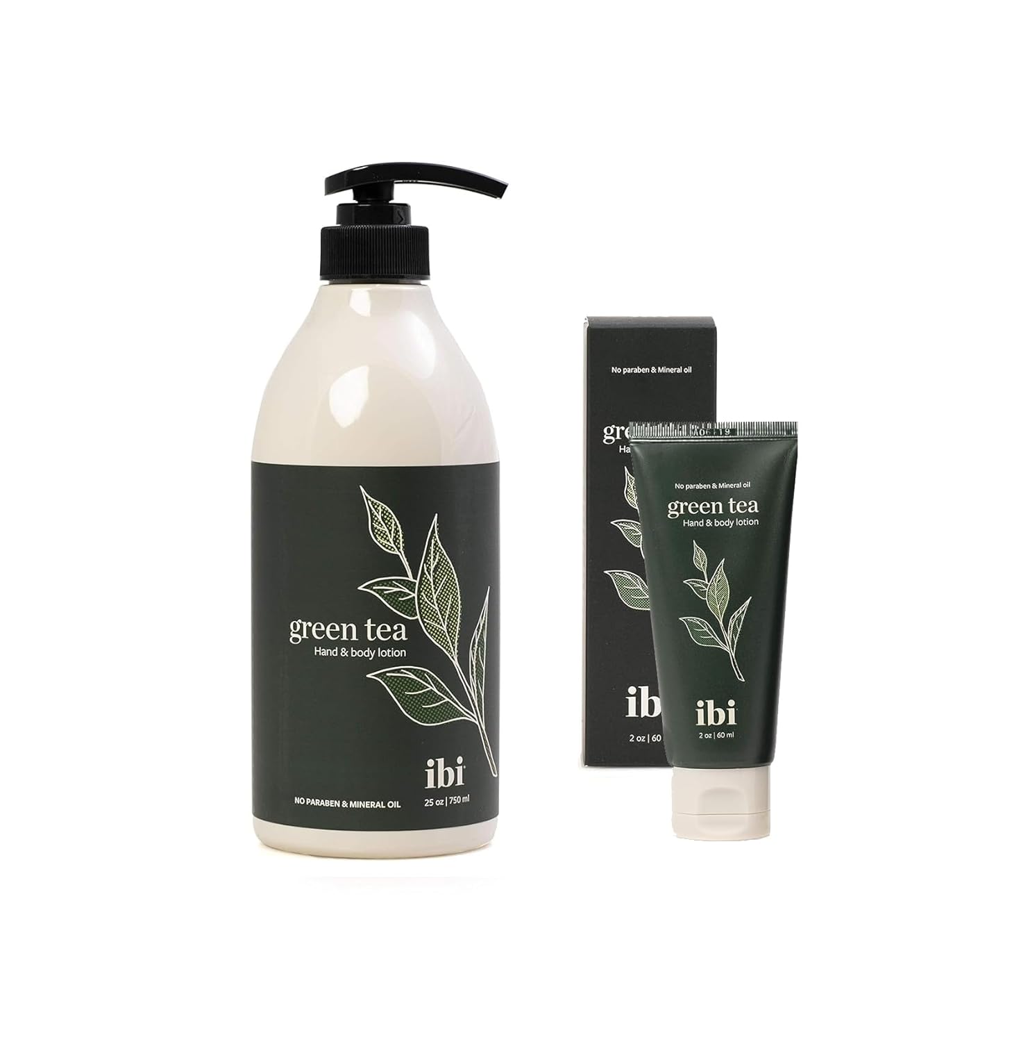 IBI Loción refrescante para manos y cuerpo de té verde  Incluye 1 loción de manos y cuerpo de té verde (2 oz 2.0 fl oz) y 1 loción de manos y cuerpo