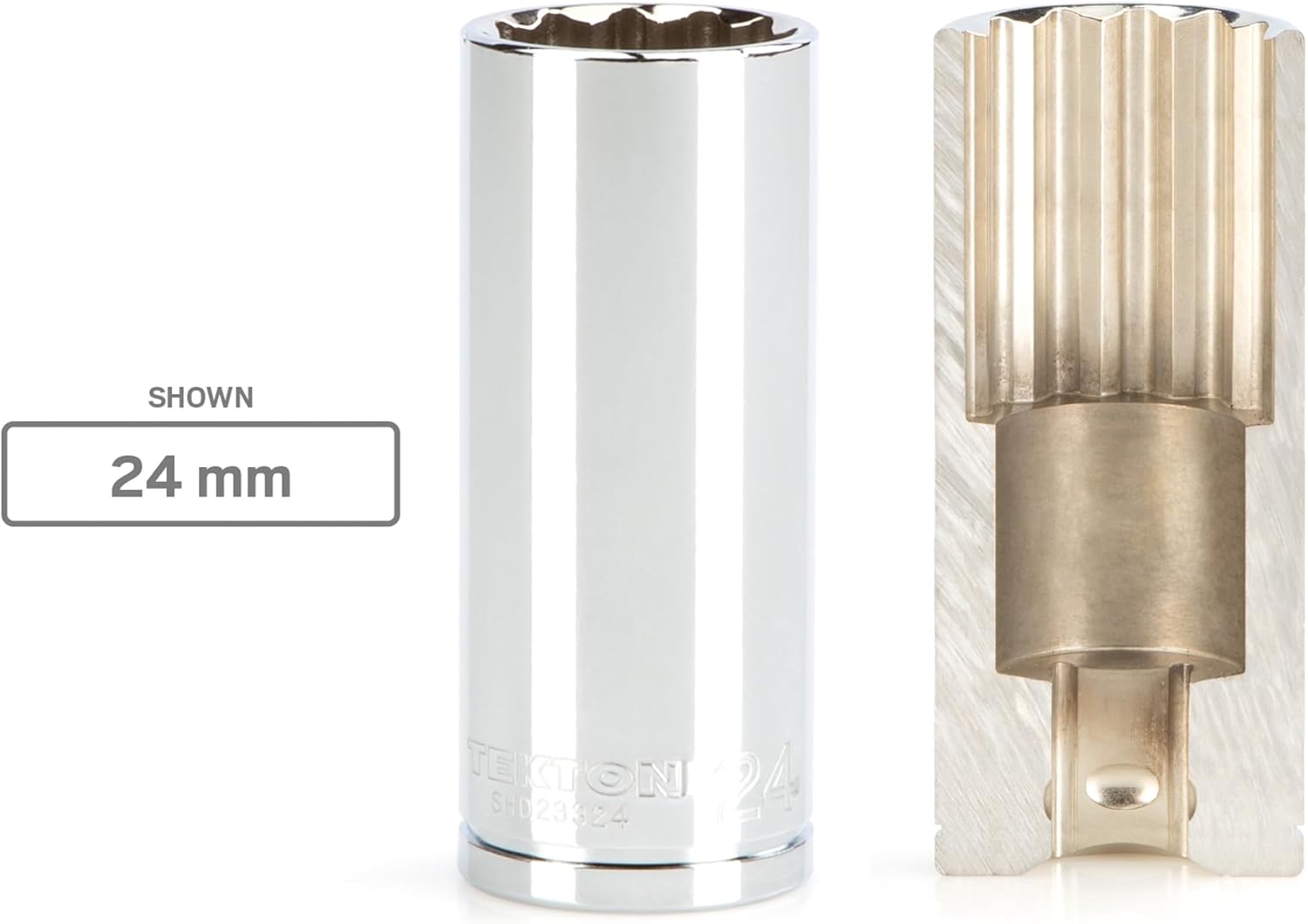 TEKTON Unidad de 12 pulgada x enchufe de 12 puntos de profundidad de 0.787 in  SHD23320