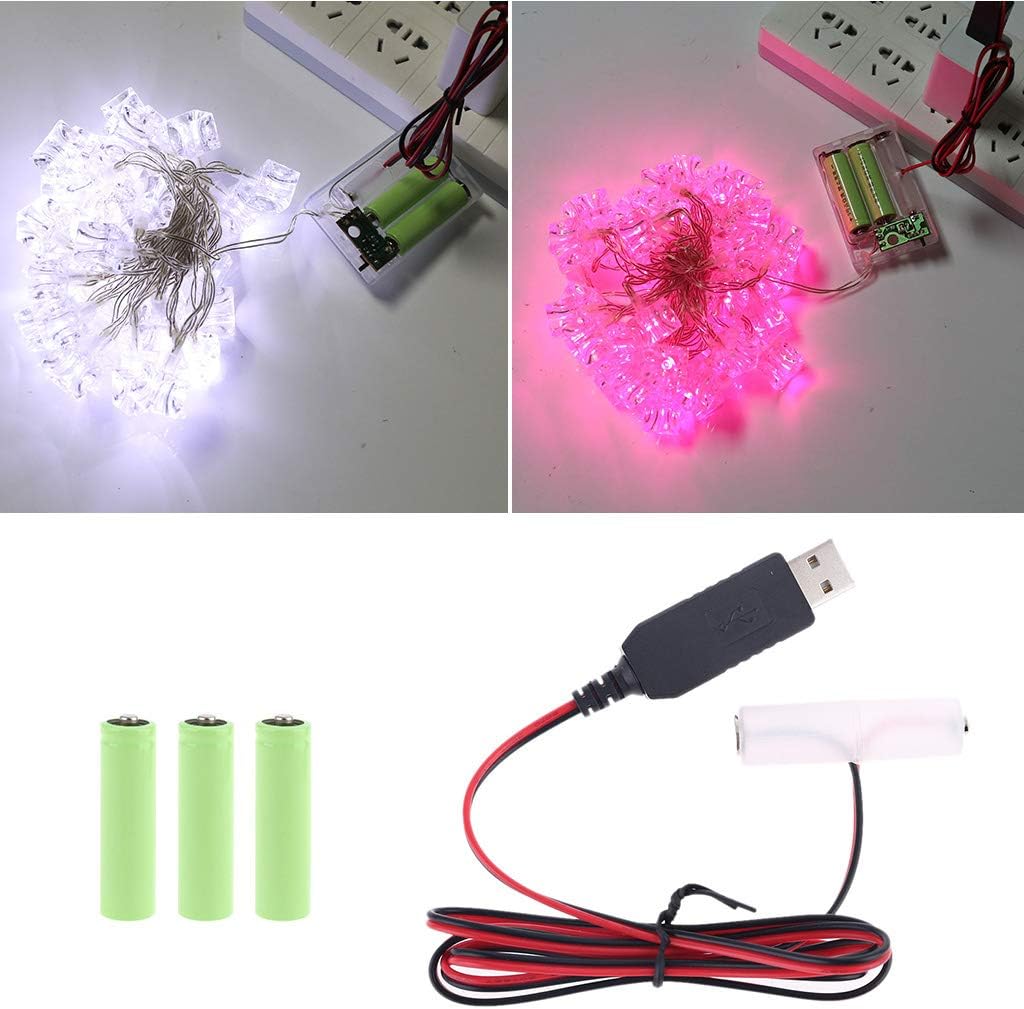 Adaptador de fuente de alimentación del eliminador de batería AA, cable de fuente de alimentación USB de 3.3 ft, 1.5 V – 6 V, 4 tipos para elegir,