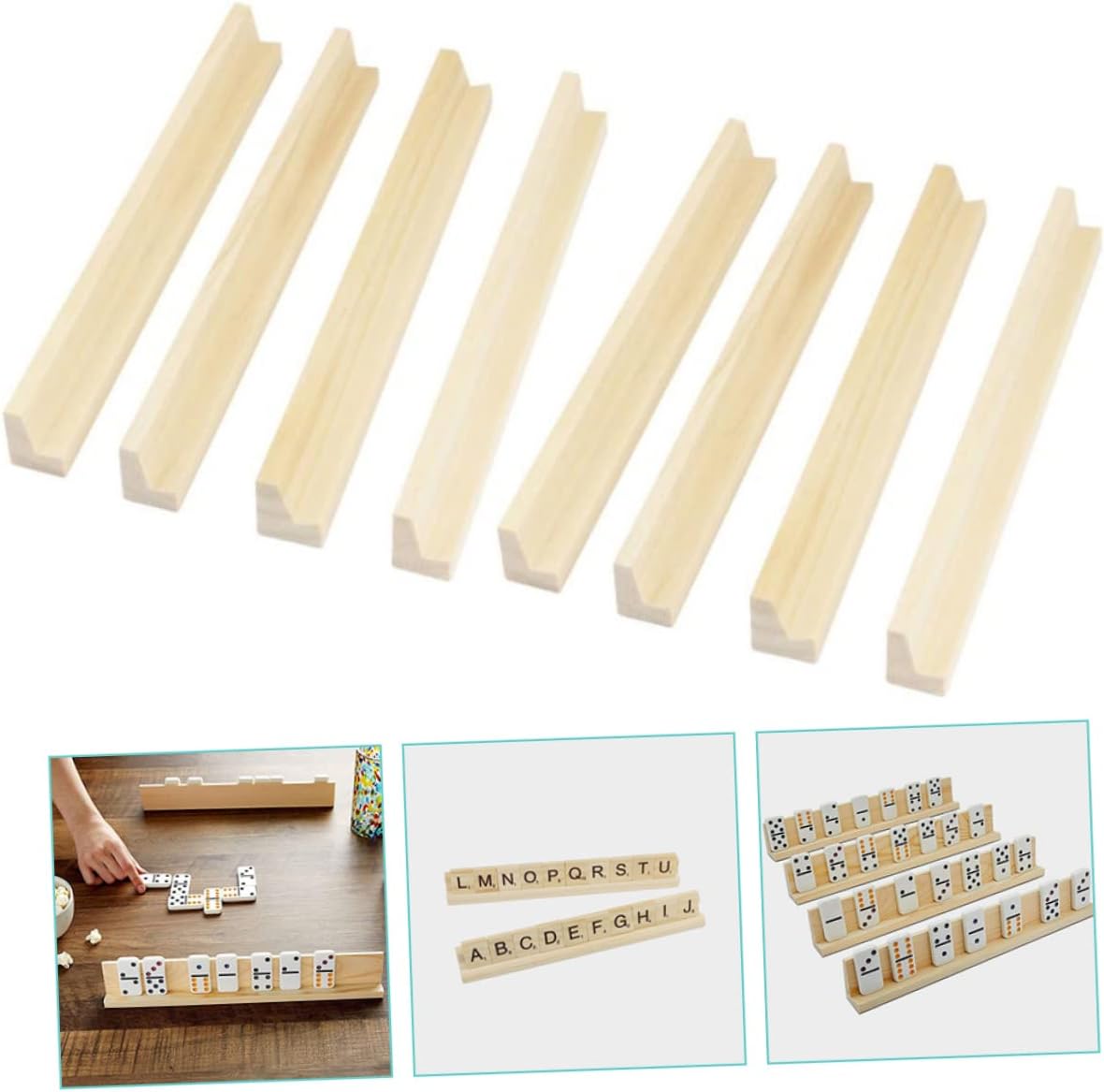 8 unids Mexican Train Rack Mahjong Organizador Mexicano Tren Dominó Racks aldult Juguetes Tablero de Ajedrez de Madera Niños Juego Juego DIY