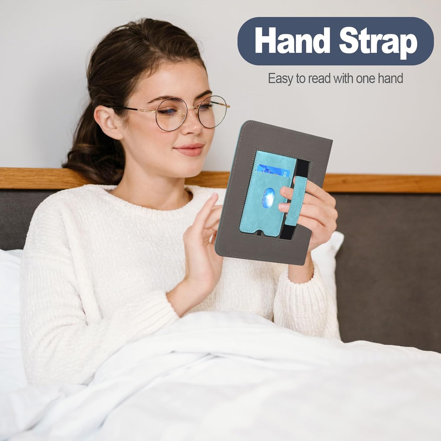 Caweet Funda para Nook GlowLight 4 Plus de 7.8 pulgadas versión 2023, funda protectora de piel sintética plegable con ranura para tarjetas y correa