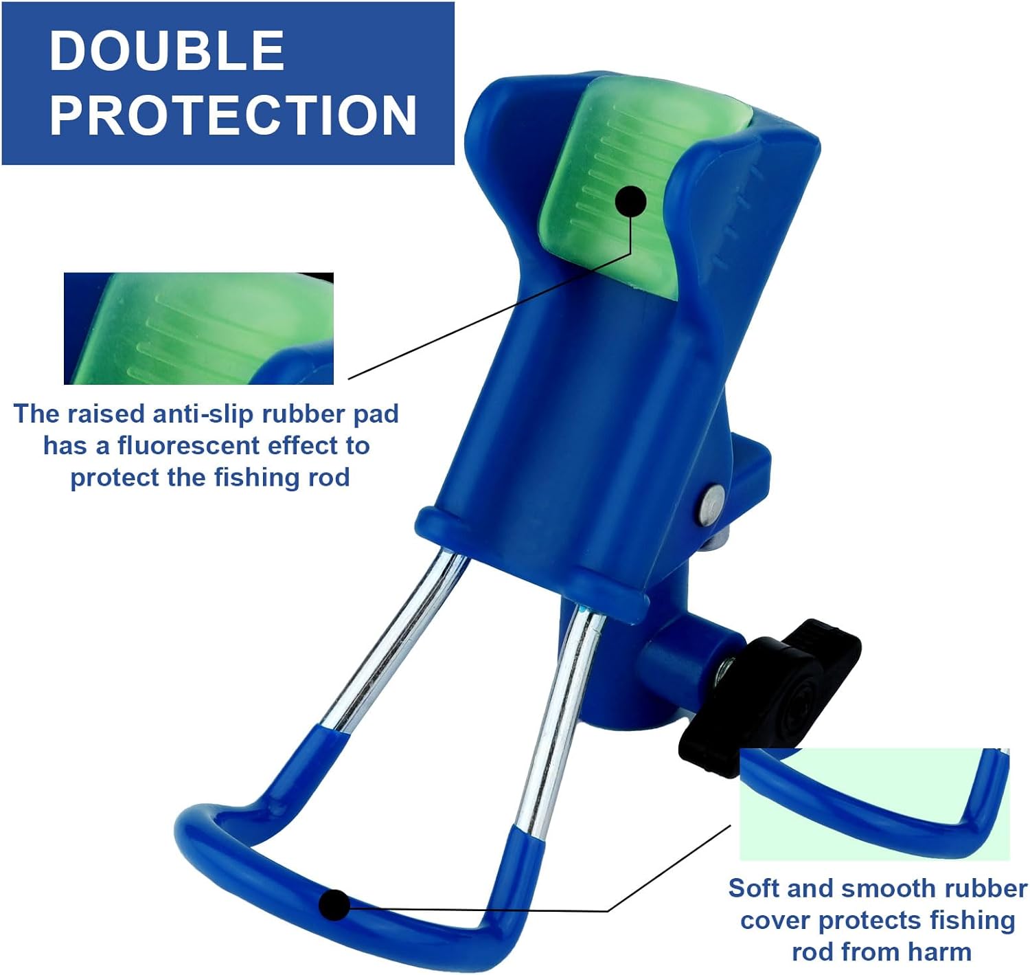 2 soportes para caña de pescar, versión mejorada, soporte para caña de pescar de Noctilucence ajustable de 360 grados, soportes de caña de pescar