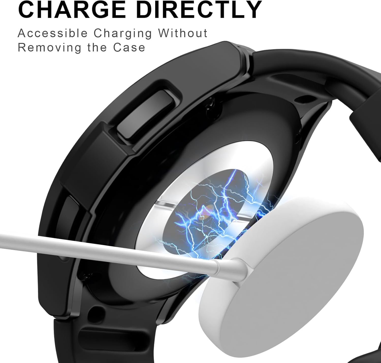 5+5 Paquete de protectores de pantalla para Samsung Galaxy Watch 6 Classic de 1.772 pulgadas, funda protectora de policarbonato duro JZK + película
