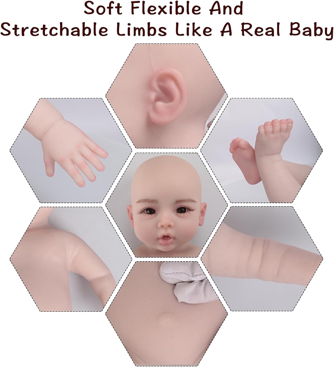 Muñecas de bebé Reborn de silicona de cuerpo completo de 10 pulgadas, sin muñecas de vinilo, ojos cerrados, muñeca realista de silicona platino
