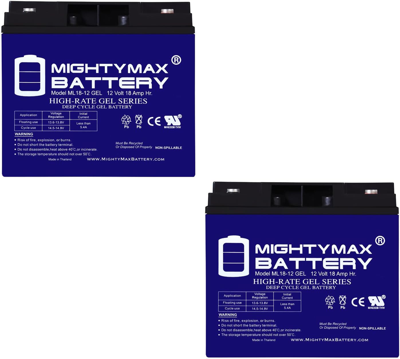 Batería de gel de 12 V 18 AH para Xantrex Technology XPower PowerPack300-2 unidades