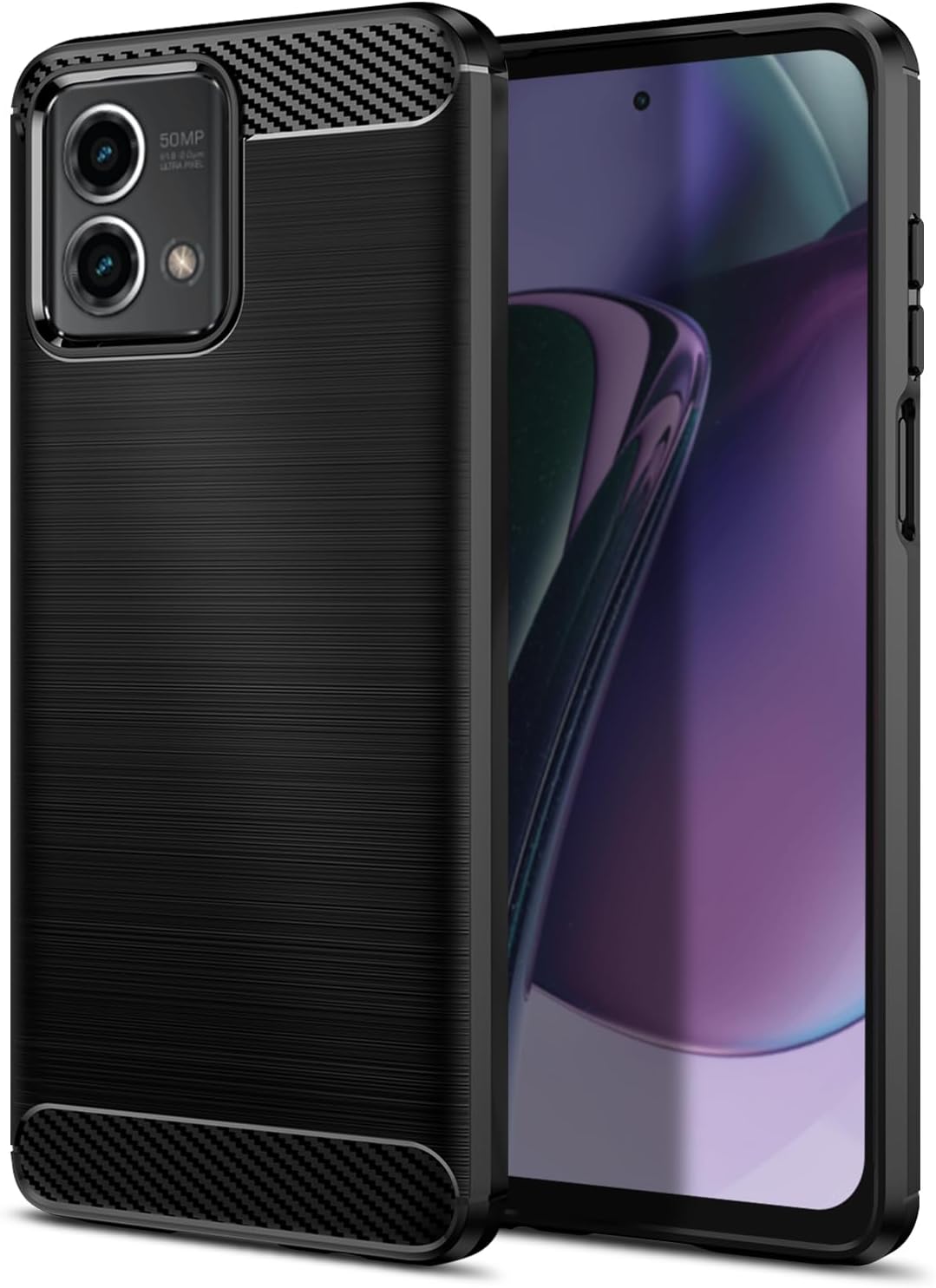 Qiinogow Funda compatible con Motorola Moto G Stylus 5G 2023, funda delgada para teléfono con absorción de golpes, funda protectora de goma TPU de
