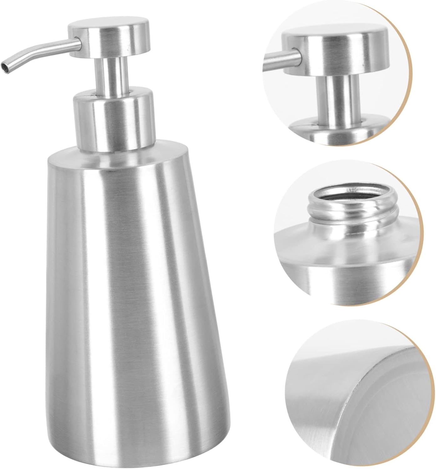 FOMIYES Botella de espuma de metal para lavar platos, botella de espuma de jabón líquido, botella de bomba de jabón líquido, botella dispensador de