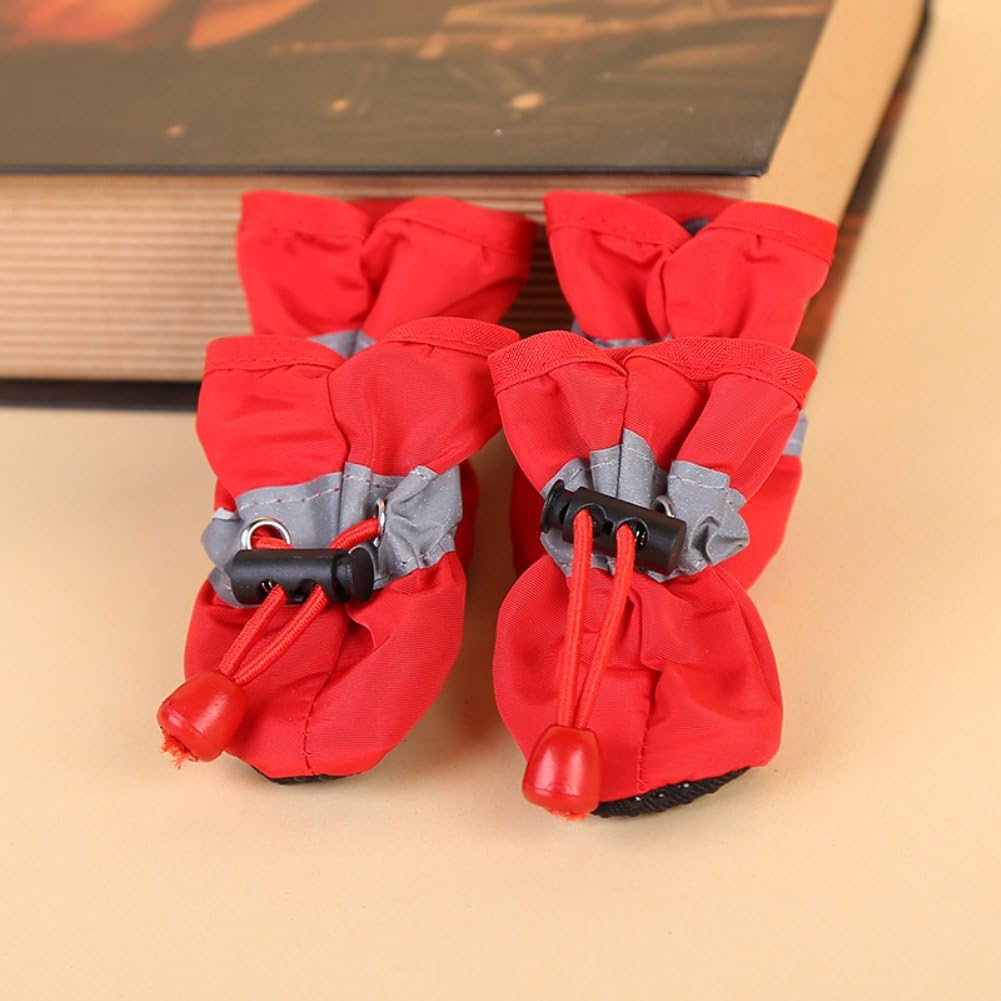 Zapatos para mascotas, botas para perros, protege las patas de perro, 4 unidadesjuego de botas de lluvia cálidas de invierno para mascotas, zapatos