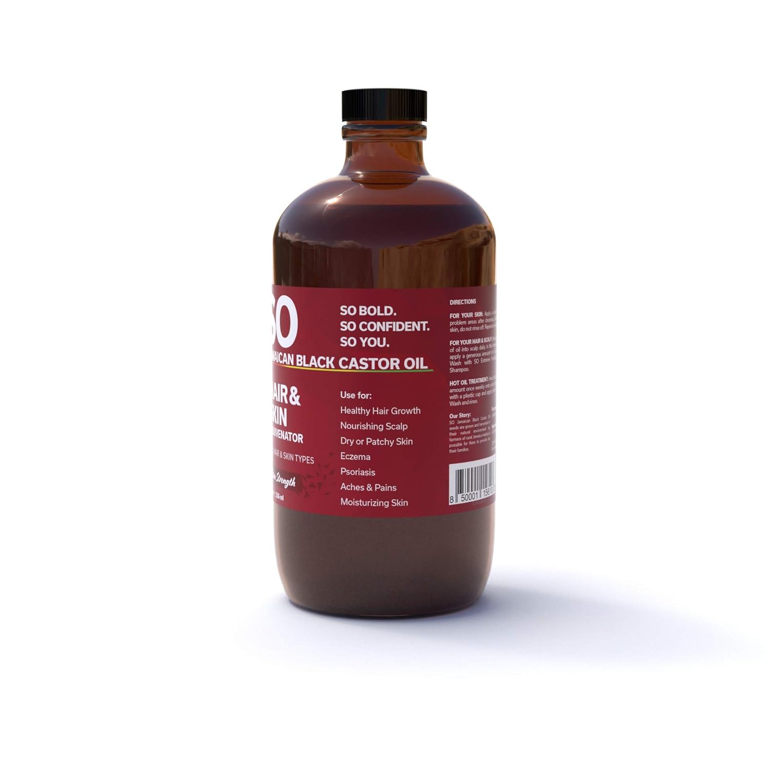 SO Extra Strength – Aceite de ricino negro jamaicano de 8 onzas líquidas (8.0 fl oz)  Acondicionador hidratante natural 100 de fuerza pura para