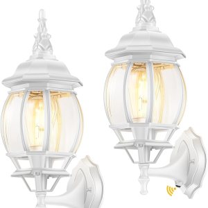 VIANIS Luz blanca para porche del anochecer al amanecer, apliques de iluminación de pared para exteriores, lámparas exteriores 100% aluminio para VIANIS Luz blanca para porche del anochecer al amanecer, apliques de iluminación de pared para exteriores, lámparas exteriores 100% aluminio para