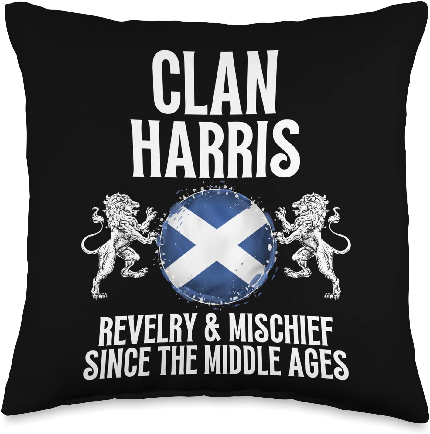 Harris Clan Scottish Family Name Scotland Heraldry Throw Pillow, 16×16, Multicolor