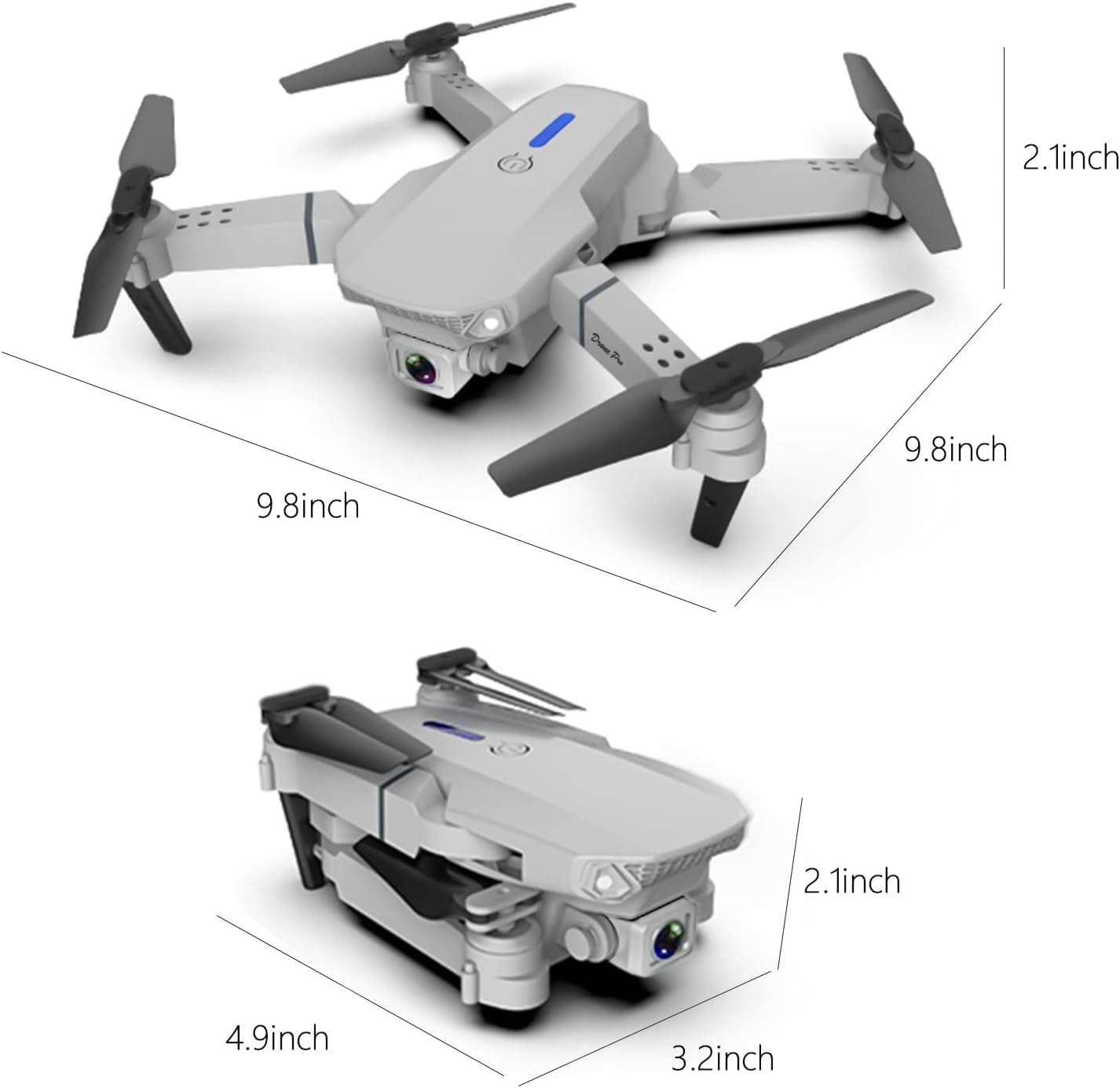 1080P HD Dual Camera FPV Mini Aerial Photography Drone, Foldable WiFi Quadcopter RC Drones, Rolling 360 Headless Mode 3-Level Flight Speed, Remote