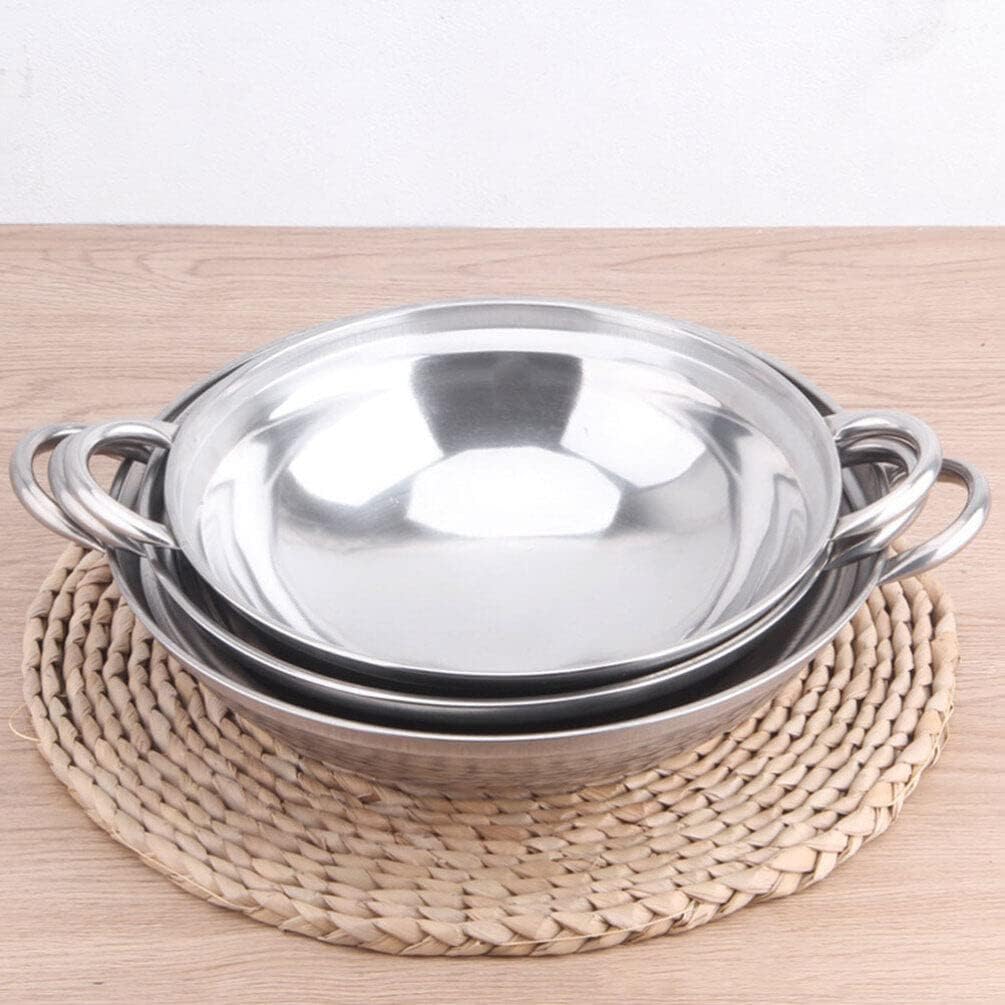 1 juego de barra de estufa de cubierta olla usada olla de doble manija olla cocina olla caliente olla de acero inoxidable olla olla seca olla olla